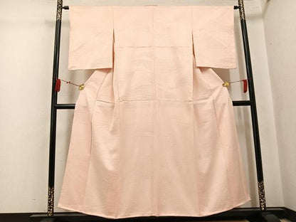 平和屋着物●上質な色無地　立波地紋　正絹　逸品　AABK9882ph