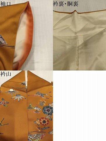 平和屋着物●上質な小紋　型染め　花鳥文　正絹　逸品　AABK9883ph