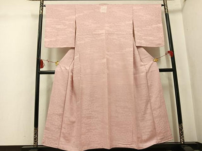 平和屋着物●上質な色無地　吉祥地紋　宍色　正絹　逸品　未使用　AABK9885ph