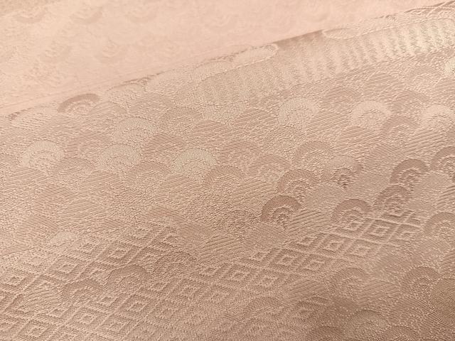 平和屋着物●上質な色無地　吉祥地紋　宍色　正絹　逸品　未使用　AABK9885ph