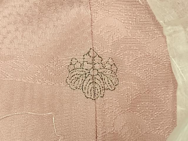 平和屋着物●上質な色無地　吉祥地紋　宍色　正絹　逸品　未使用　AABK9885ph