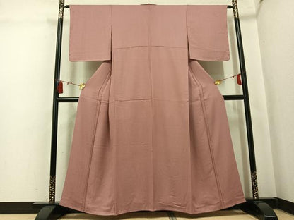 平和屋着物●上質な色無地　花地紋　ときがら茶色　正絹　逸品　未使用　AABK9889ph