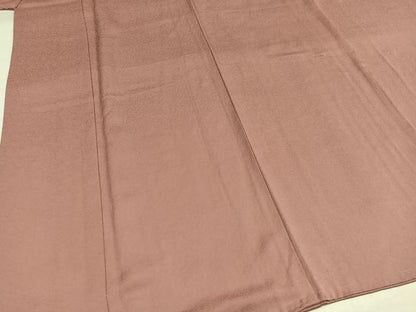 平和屋着物●上質な色無地　花地紋　ときがら茶色　正絹　逸品　未使用　AABK9889ph