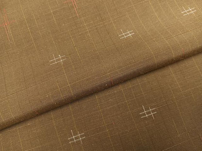 平和屋着物●上質な紬　井桁絣　正絹　逸品　AABK9890ph