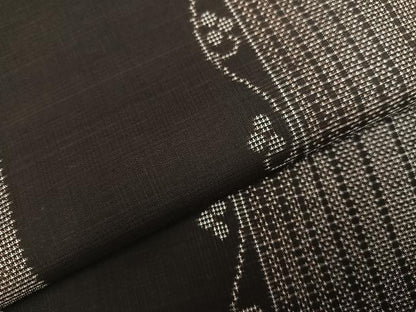 平和屋着物●本場大島紬　9マルキ　市松文様　正絹　逸品　AABK9891ph