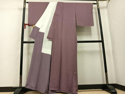 平和屋着物●上質な色無地　鴇浅葱色　正絹　逸品　AABK9892ph
