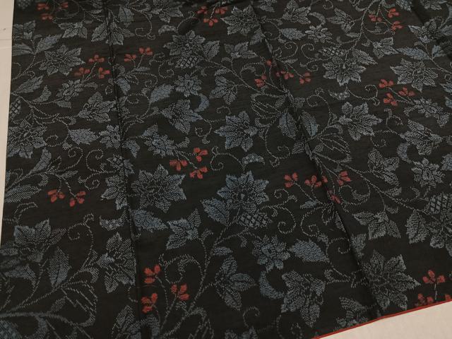 平和屋着物●上質な紬　更紗唐草文　胴抜き仕立て　正絹　逸品　AABK9893ph