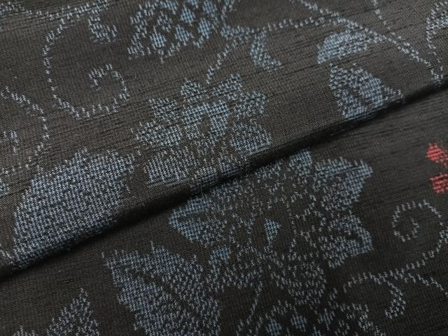 平和屋着物●上質な紬　更紗唐草文　胴抜き仕立て　正絹　逸品　AABK9893ph