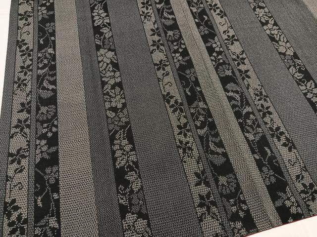 平和屋着物●本塩沢　110亀甲　花間道　正絹　逸品　AABK9904ph