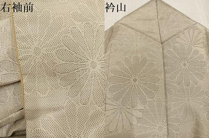 平和屋着物●本場大島紬　白大島　9マルキ　花尽くし　大丸扱い　正絹　逸品　AABK9906ph