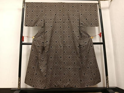 平和屋着物●本場大島紬　龍郷絣　正絹　逸品　未使用　AABK9907ph