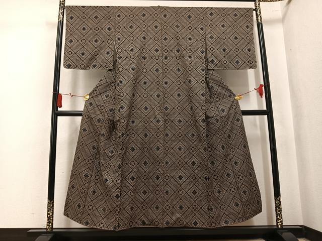 平和屋着物●本場大島紬　龍郷絣　正絹　逸品　未使用　AABK9907ph