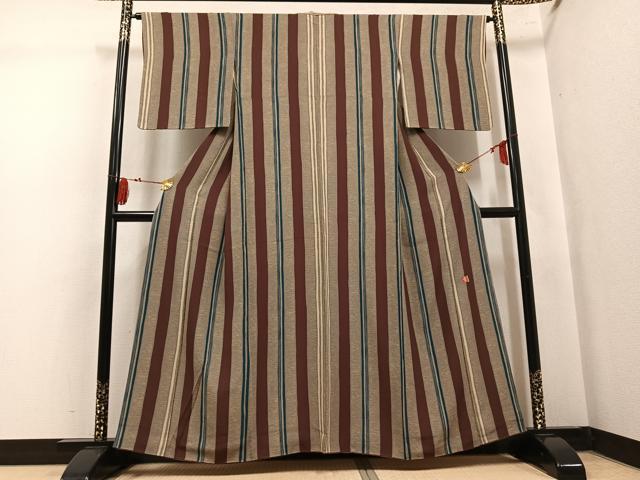 平和屋着物●ファッションデザイナー 花井幸子　小紋　間道　正絹　逸品　AABK9908ph