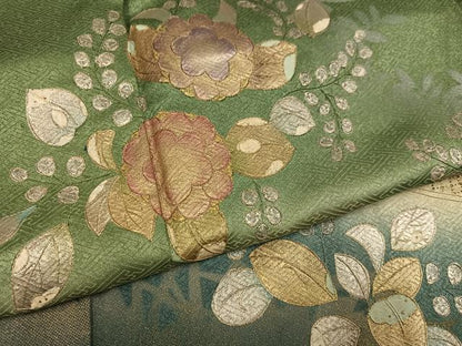 平和屋着物●訪問着　中国三大刺繍　スワトウ刺繍　汕頭刺繍　辻が花　暈し染め　金彩　正絹　逸品　AABK9912ph