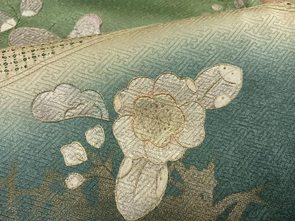 平和屋着物●訪問着　中国三大刺繍　スワトウ刺繍　汕頭刺繍　辻が花　暈し染め　金彩　正絹　逸品　AABK9912ph