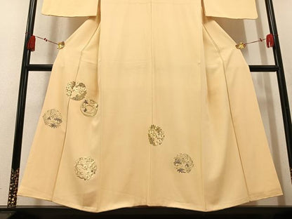 平和屋着物●訪問着　総刺繍　同君子　金糸　正絹　逸品　AABK9914ph