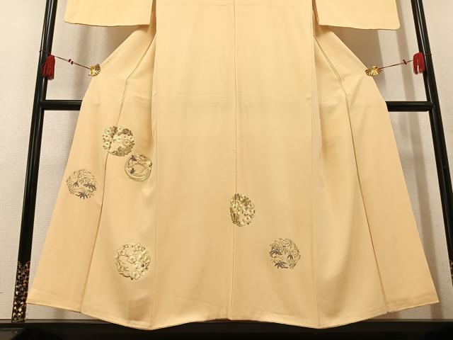 平和屋着物●訪問着　総刺繍　同君子　金糸　正絹　逸品　AABK9914ph