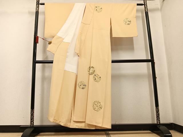 平和屋着物●訪問着　総刺繍　同君子　金糸　正絹　逸品　AABK9914ph