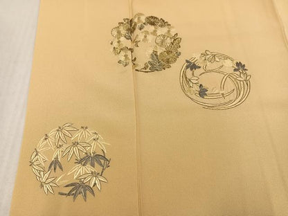 平和屋着物●訪問着　総刺繍　同君子　金糸　正絹　逸品　AABK9914ph