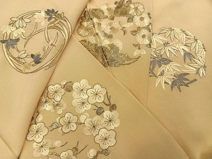 平和屋着物●訪問着　総刺繍　同君子　金糸　正絹　逸品　AABK9914ph