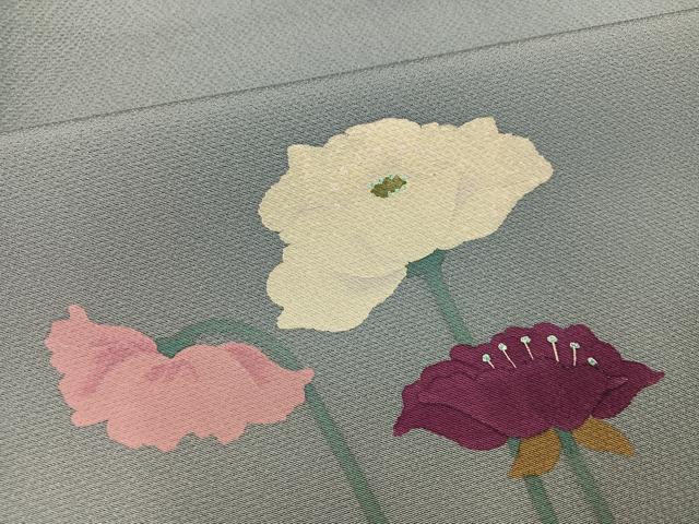 平和屋着物●二代目清次郎　手描き　訪問着　草花文　暈し染め　正絹　逸品　AABK9915ph