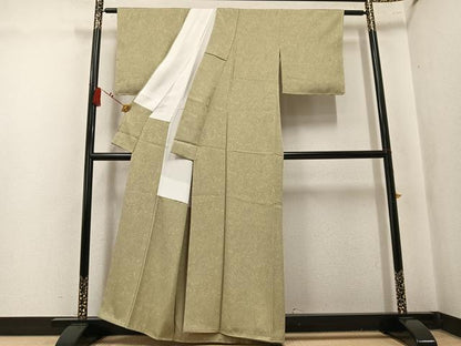平和屋着物●伊勢型　江戸小紋　両面染　墨流し文様　証紙付き　正絹　逸品　未使用　AABK9921ph