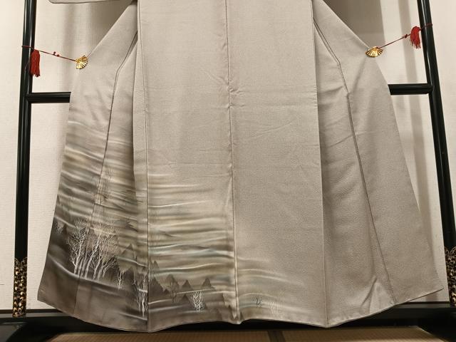 平和屋着物●訪問着　樹林文　正絹　逸品　AABK9923ph