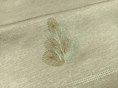 平和屋着物●訪問着　駒刺繍　人物冊子扇面花文　暈し染め　金糸　正絹　逸品　未使用　AABK9926ph