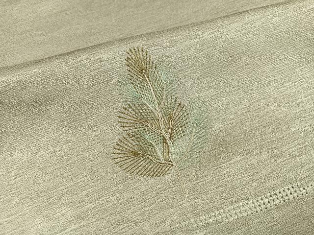 平和屋着物●訪問着　駒刺繍　人物冊子扇面花文　暈し染め　金糸　正絹　逸品　未使用　AABK9926ph