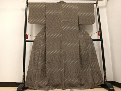 平和屋着物●上質な小紋　波　正絹　逸品　未使用　AABK9928ph