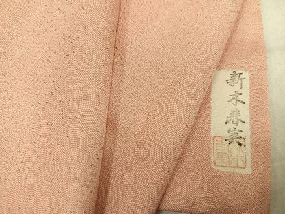 平和屋着物●江戸小紋　新木春美　極小鮫小紋柄　正絹　逸品　未使用　AABK9931ph