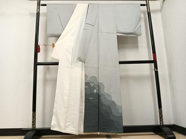 平和屋着物●豪華色留袖　駒刺繍　宝尽くし　正絹　逸品　AABK9934ph