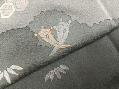 平和屋着物●豪華色留袖　駒刺繍　宝尽くし　正絹　逸品　AABK9934ph