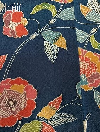 平和屋着物●上質な小紋　型染め　枝花文　鬼しぼ縮緬　正絹　逸品　AABK9935ph