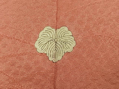 平和屋着物●上質な色無地　草花地紋　薄紅色　正絹　逸品　AABK9939ph