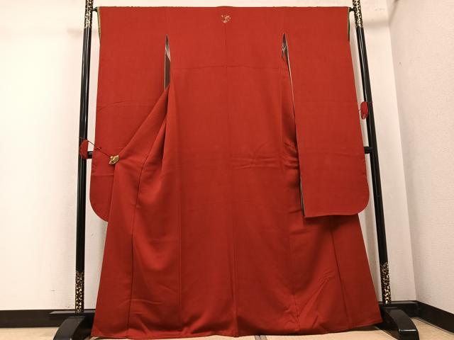 平和屋着物●豪華振袖　色無地　紅樺色　正絹　逸品　AABK9941ph