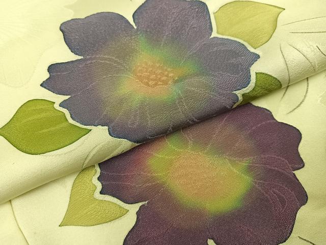 平和屋着物●上質な小紋　地紋起こし　草花文　正絹　逸品　AABK9947ph