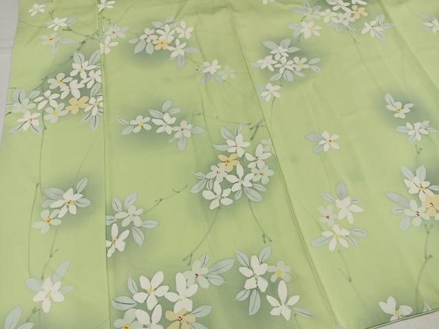 平和屋着物●上質な小紋　手描き　枝花文　暈し染め　正絹　逸品　AABK9948ph