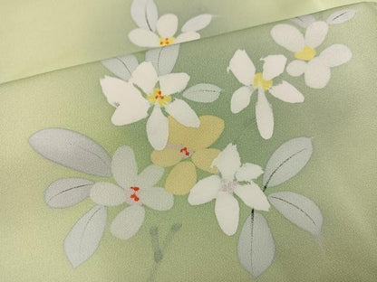 平和屋着物●上質な小紋　手描き　枝花文　暈し染め　正絹　逸品　AABK9948ph