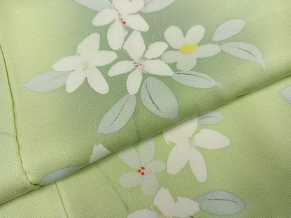 平和屋着物●上質な小紋　手描き　枝花文　暈し染め　正絹　逸品　AABK9948ph