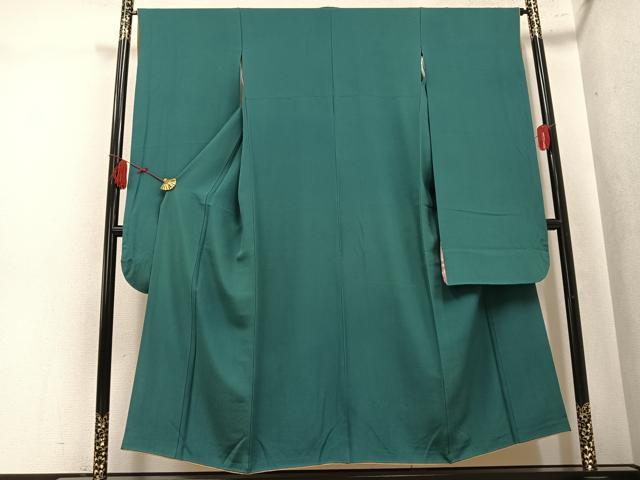 平和屋着物●豪華振袖　色無地　虫襖色　正絹　逸品　AABK9949ph