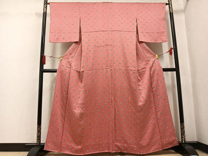 平和屋着物▼上質な小紋　総絞り　正絹　逸品　AABK9953ph