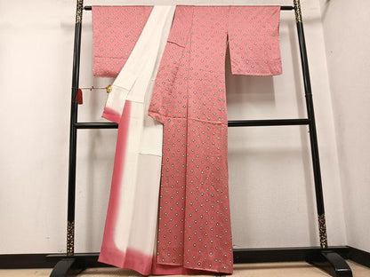 平和屋着物▼上質な小紋　総絞り　正絹　逸品　AABK9953ph