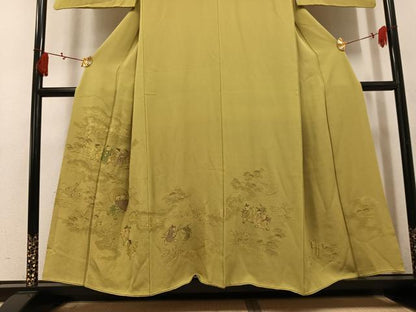 平和屋着物●中国三大刺繍　汕頭刺繍　スワトウ刺繍　訪問着　総刺繍　童子遊び　正絹　逸品　AABK9954ph