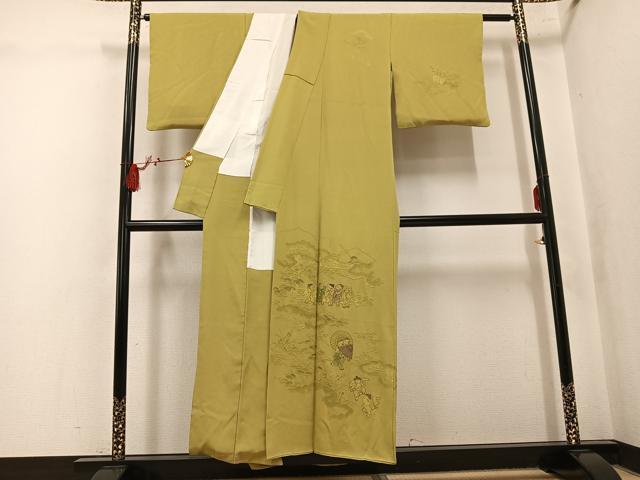 平和屋着物●中国三大刺繍　汕頭刺繍　スワトウ刺繍　訪問着　総刺繍　童子遊び　正絹　逸品　AABK9954ph
