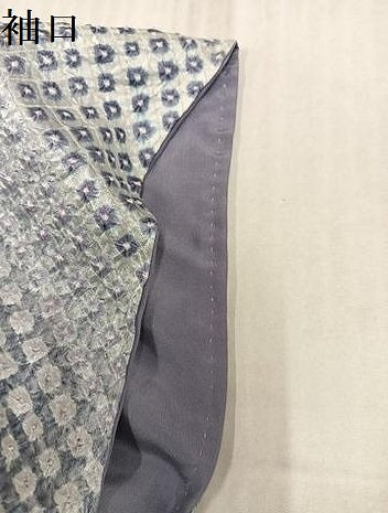 平和屋着物●上質な小紋　総絞り　斜縞　正絹　逸品　AABK9964ph