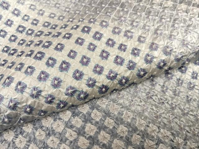 平和屋着物●上質な小紋　総絞り　斜縞　正絹　逸品　AABK9964ph
