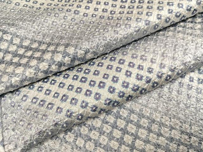 平和屋着物●上質な小紋　総絞り　斜縞　正絹　逸品　AABK9964ph