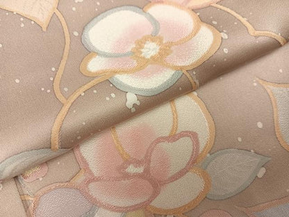 平和屋着物●上質な小紋　地紋起こし　枝花文　正絹　逸品　未使用　AABK9965ph