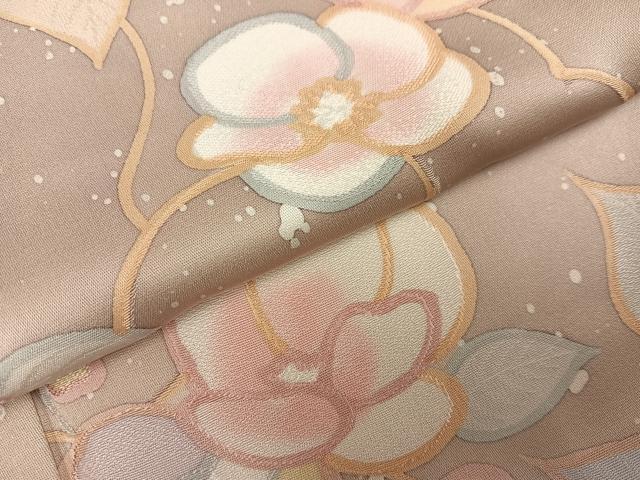 平和屋着物●上質な小紋　地紋起こし　枝花文　正絹　逸品　未使用　AABK9965ph